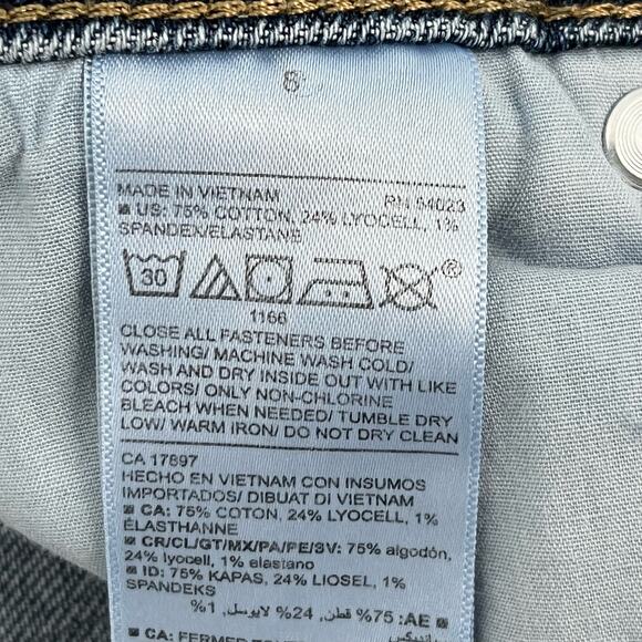 Old Navy Slouchy Straight Jeans 8 High Rise Medium Wash Distressed Stretch Denim - Picture 7 of 11